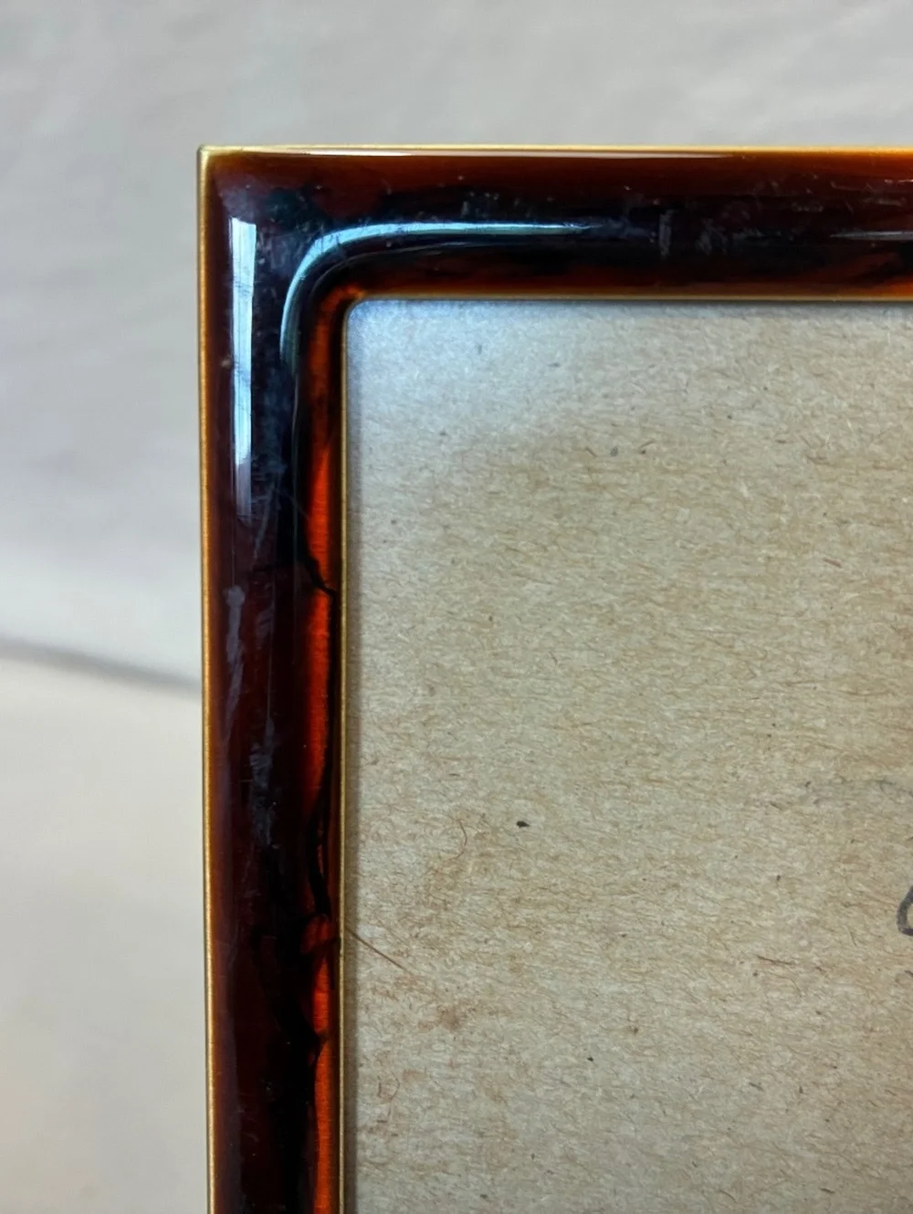 Vintage Madelena Tortoise Shell lacquer Style Picture Frame